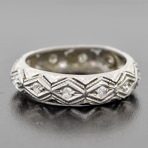 Late Art Deco Platinum & Diamond Eternity Band 0.45ct