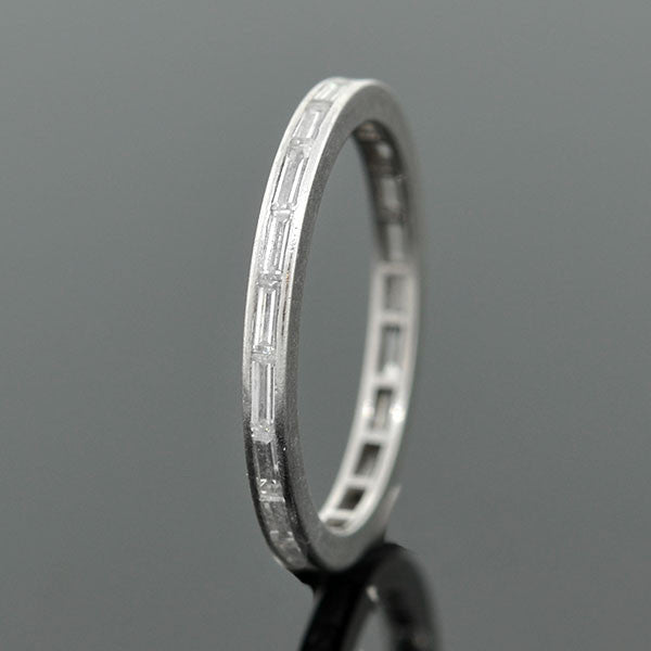 Art Deco Platinum Baguette Diamond Eternity Band