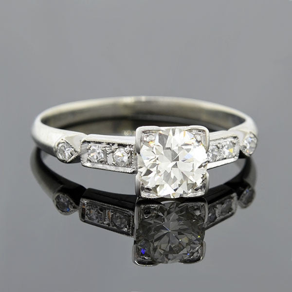 Art Deco 14kt Diamond Engagement Ring 0.73ct