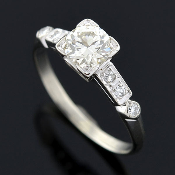 Art Deco 14kt Diamond Engagement Ring 0.73ct