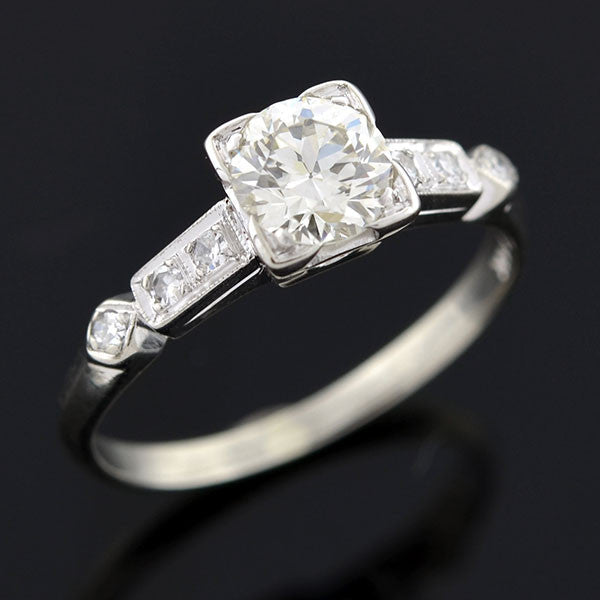 Art Deco 14kt Diamond Engagement Ring 0.73ct