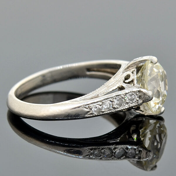 Art Deco Style Platinum Diamond Engagement Ring 1.85ct