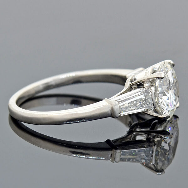 Vintage Platinum Diamond Engagement Ring 1.59ct