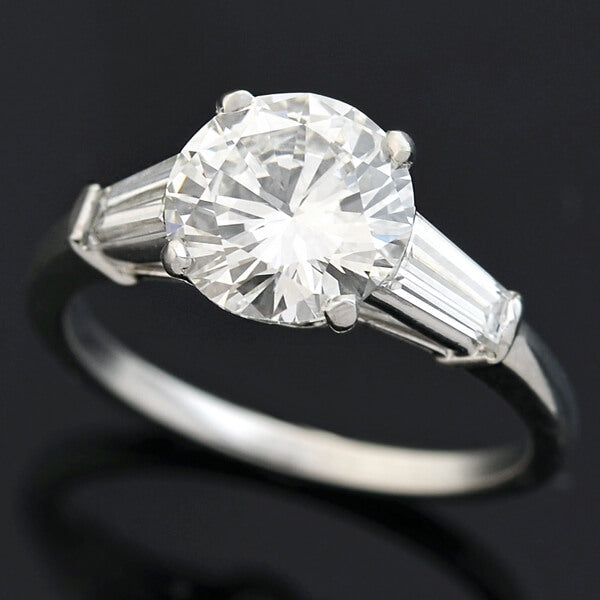 Vintage Platinum Diamond Engagement Ring 1.59ct