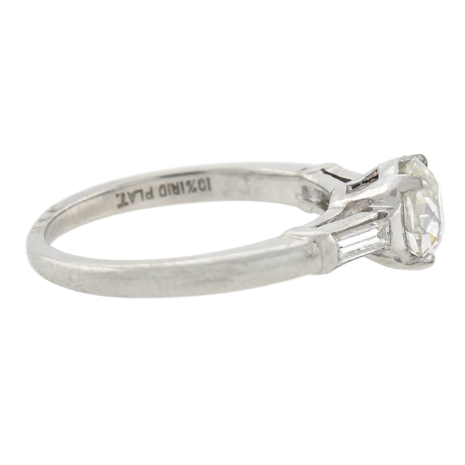 Retro Platinum Diamond Engagement Ring 1.00ct center