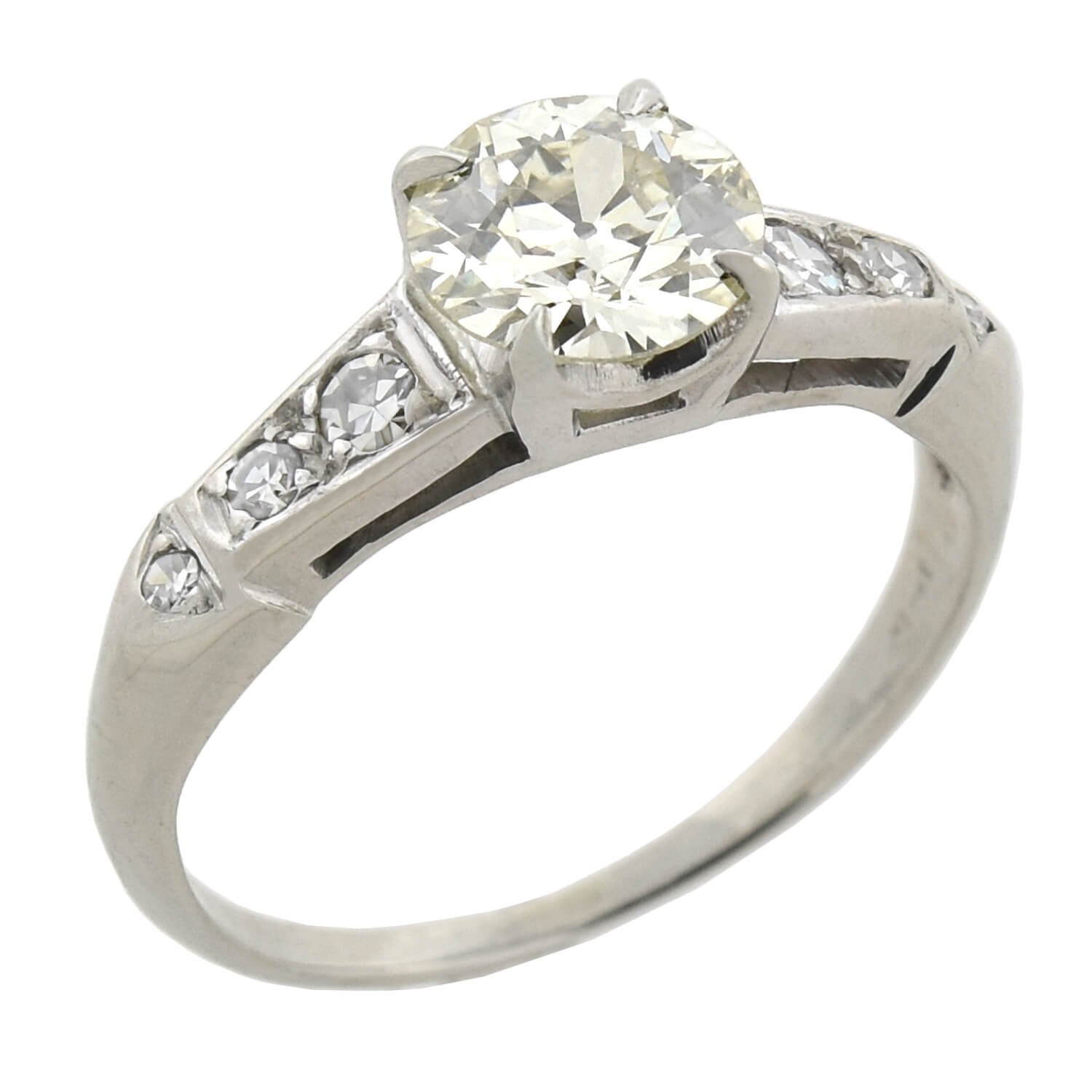 Art Deco 14kt Diamond Engagement Ring 1.10ct