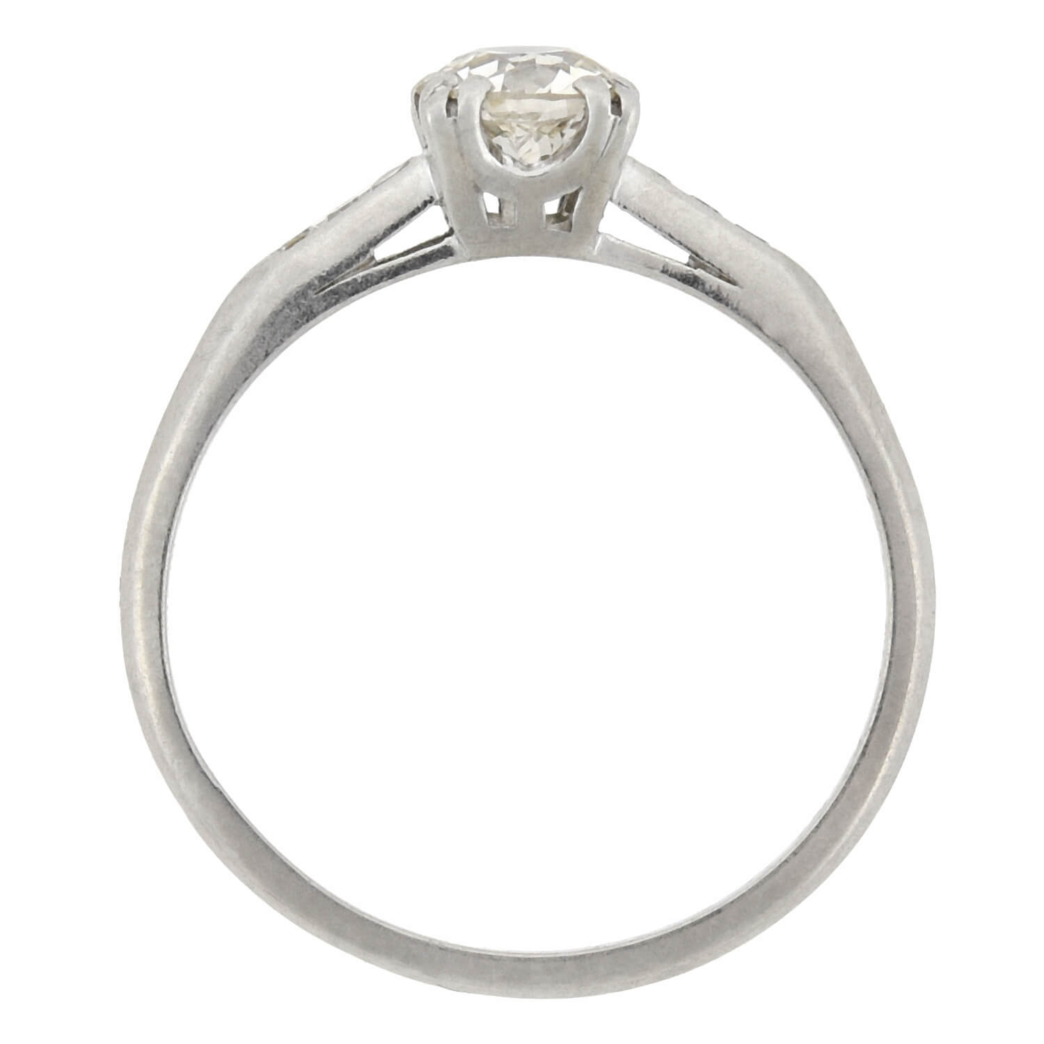 Retro Platinum Old European Diamond Engagement Ring 0.65ct