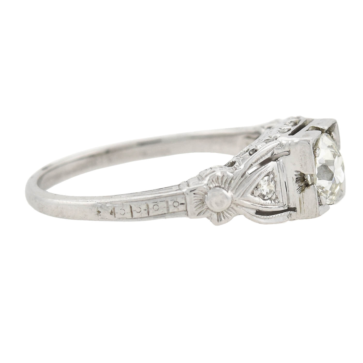 Art Deco 14kt Diamond Engagement Ring 0.75ct