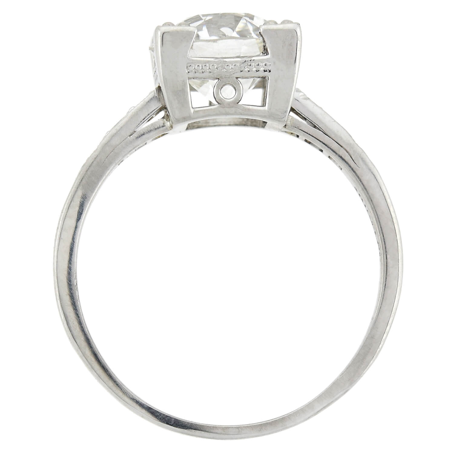 TIFFANY & Co. Late Art Deco Platinum Diamond Engagement Ring 2.16ct