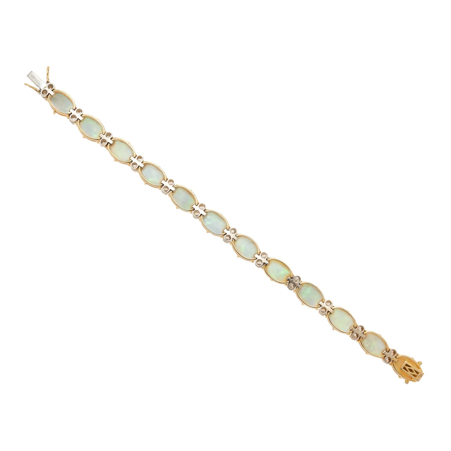 Retro 18kt/Platinum Opal + Diamond Bracelet 27ctw+