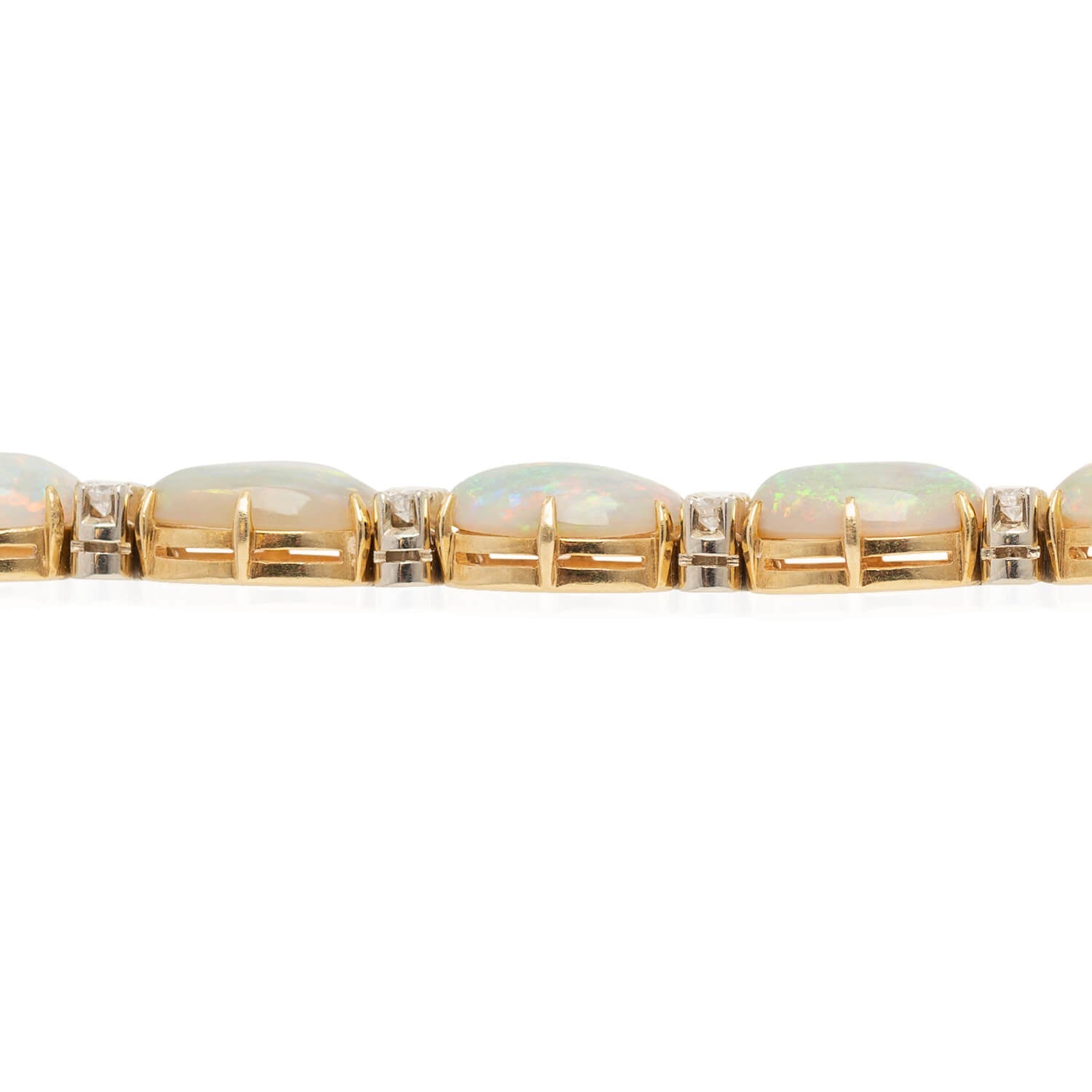 Retro 18kt/Platinum Opal + Diamond Bracelet 27ctw+