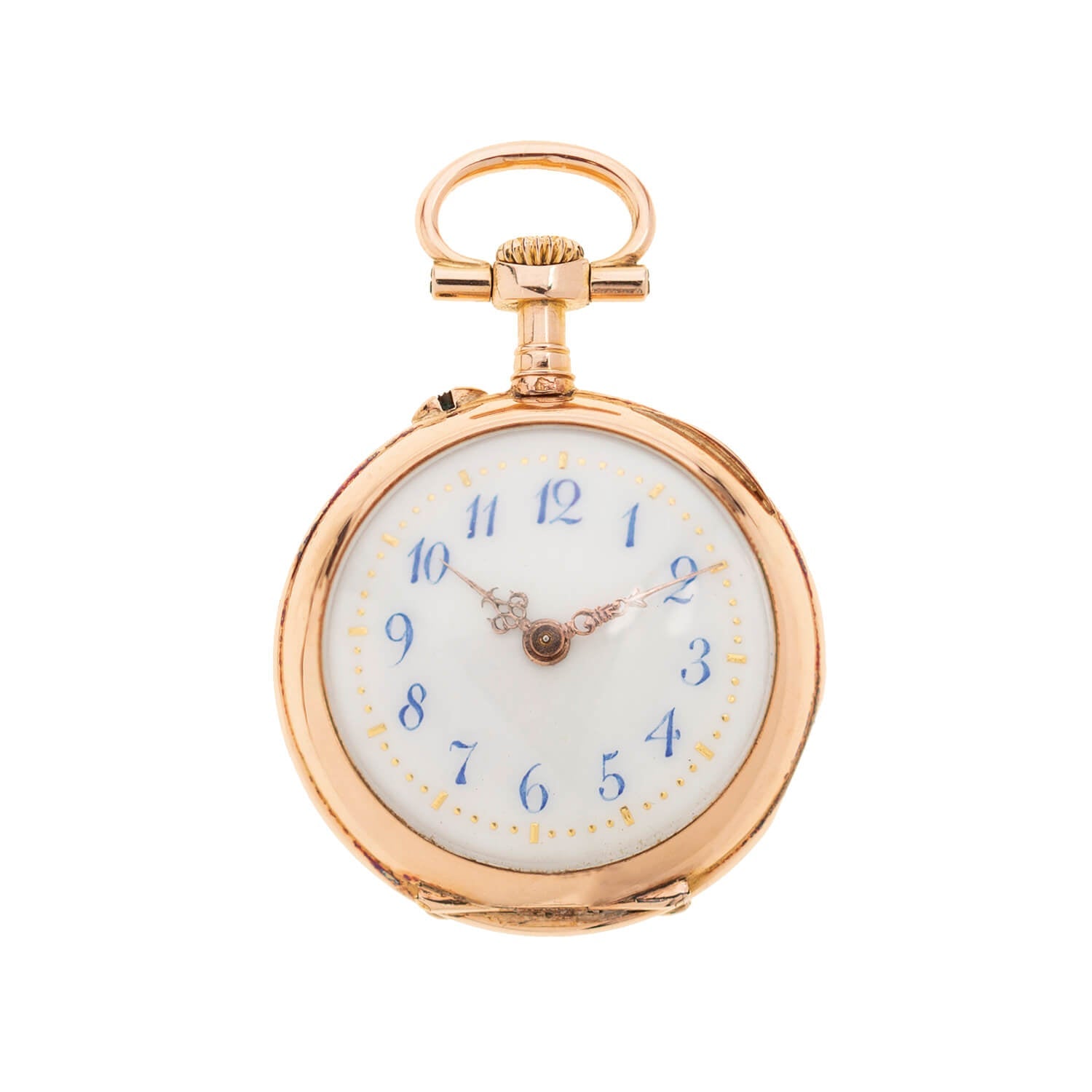 Victorian French 18k Diamond + Enameled Pocket Watch