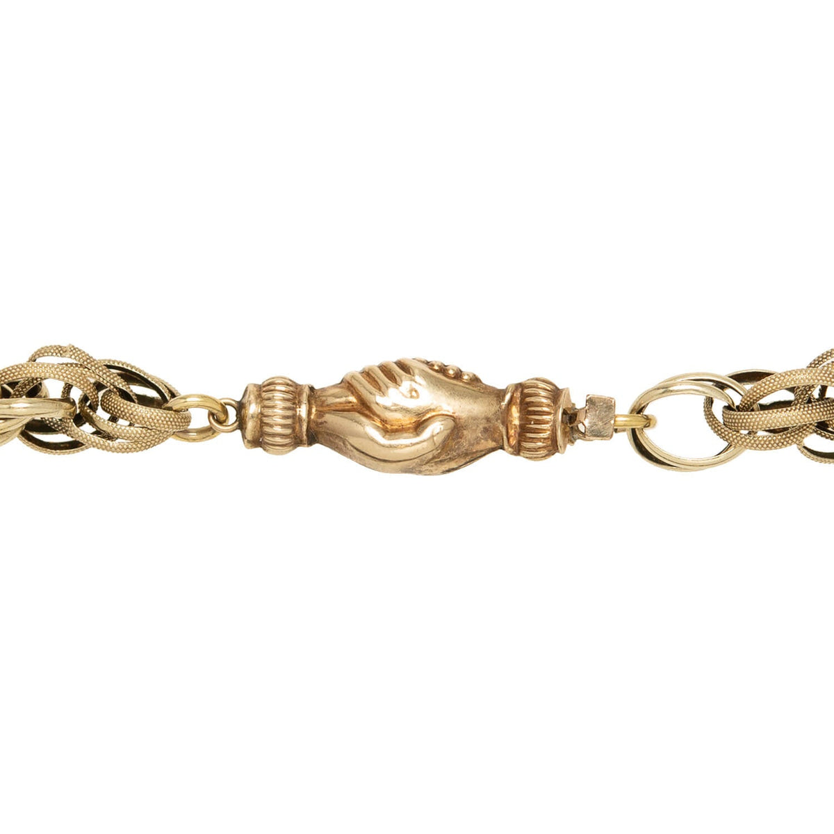 Georgian 15k Textured Link Chain Necklace 37"