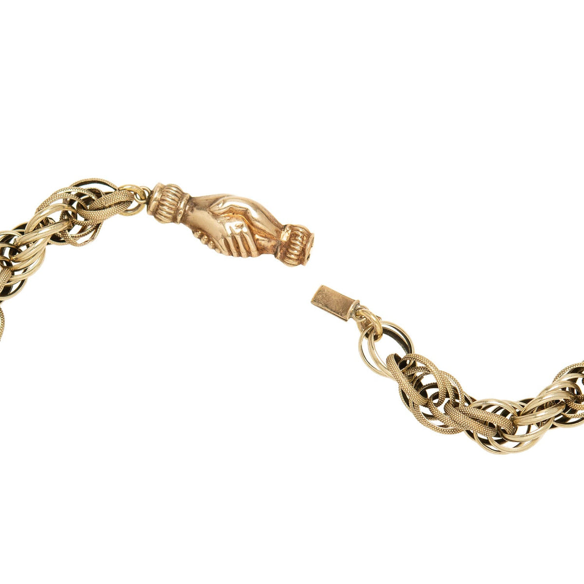 Georgian 15k Textured Link Chain Necklace 37"