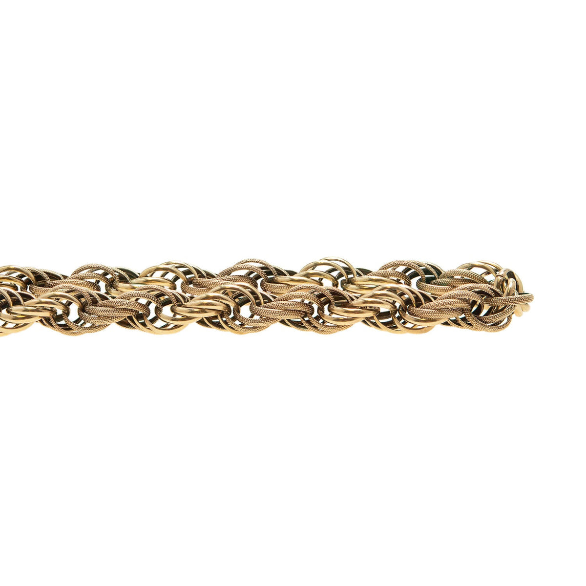 Georgian 15k Textured Link Chain Necklace 37"