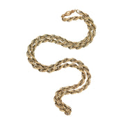 Georgian 15k Textured Link Chain Necklace 37"