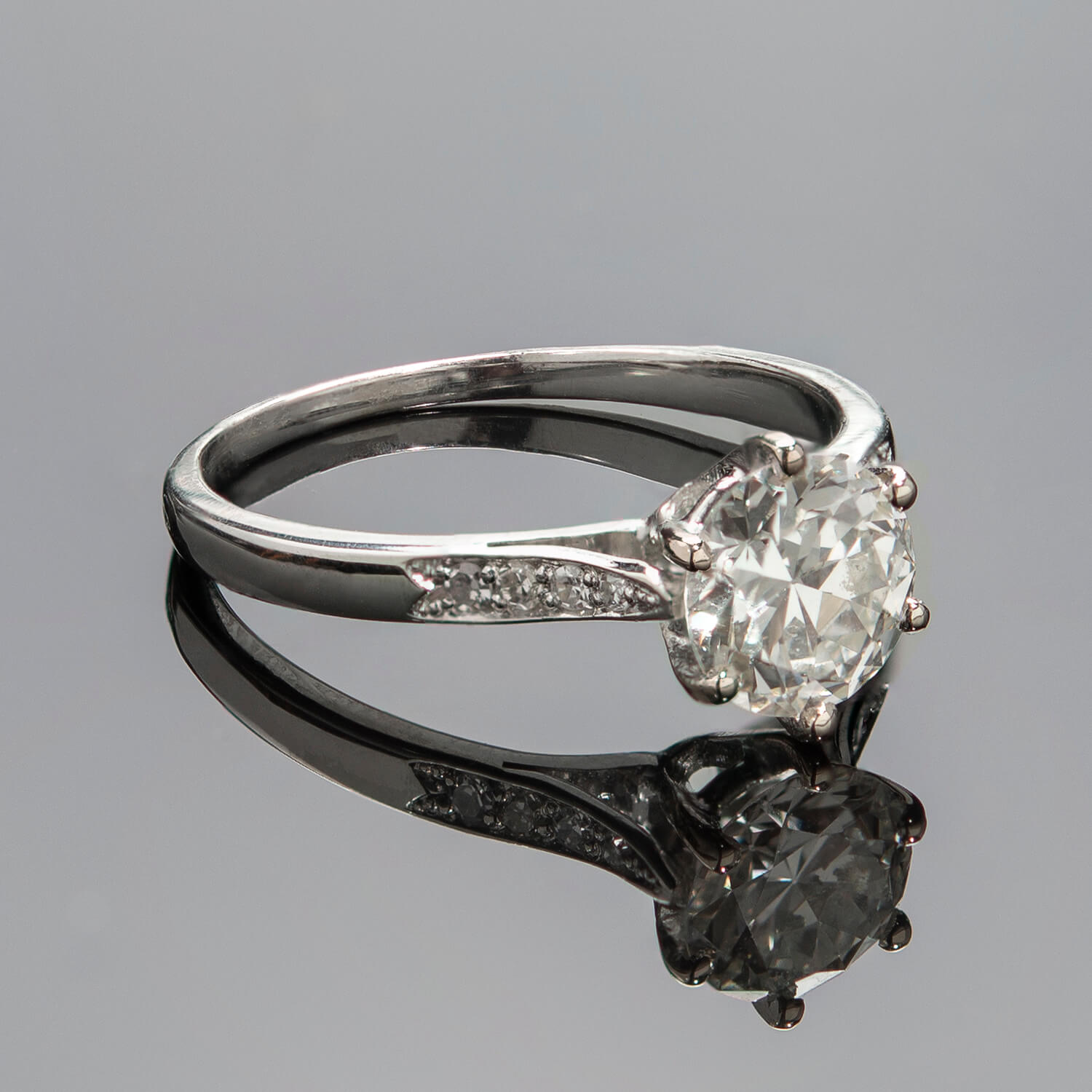 Art Deco Platinum Diamond Engagement Ring 1.26ct