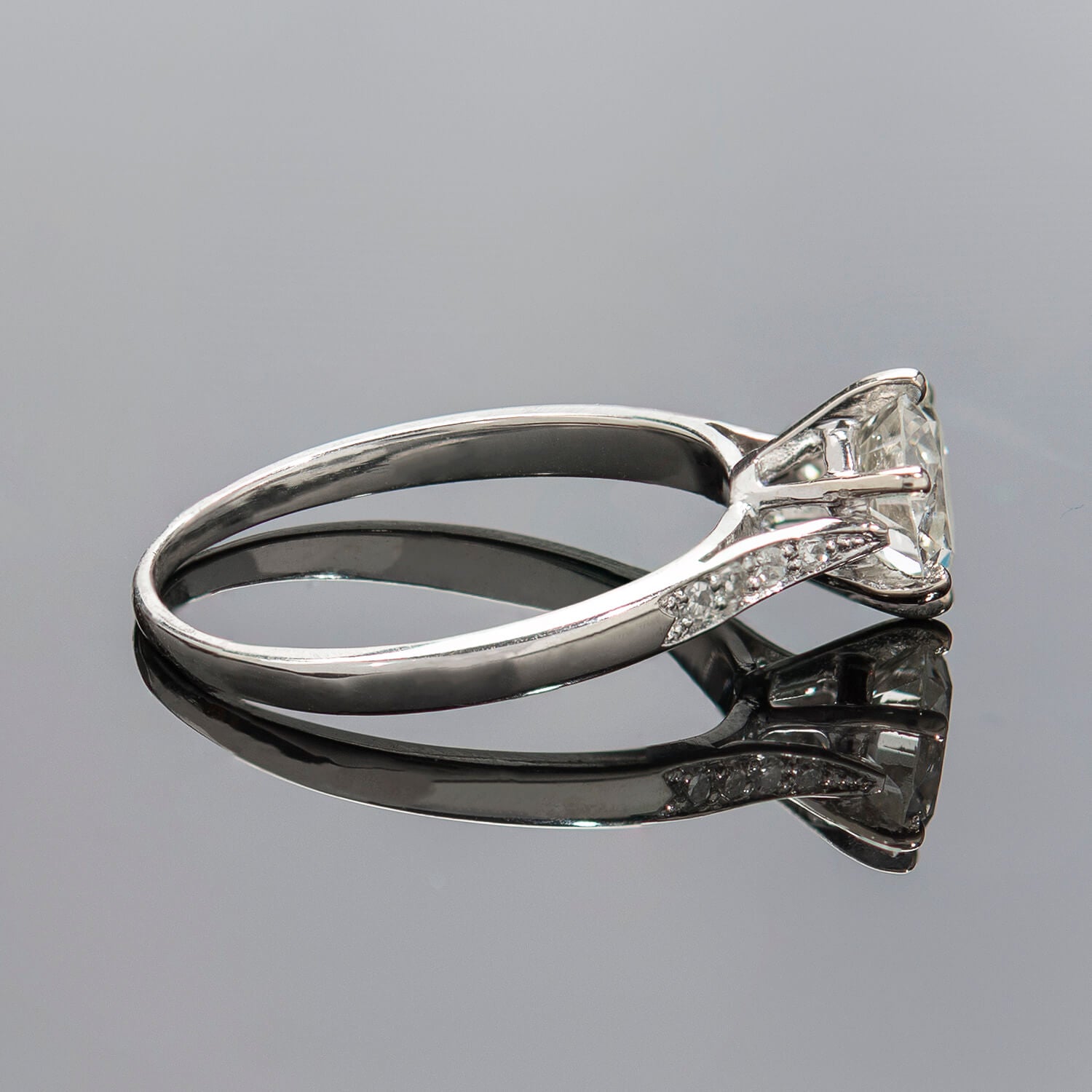 Art Deco Platinum Diamond Engagement Ring 1.26ct