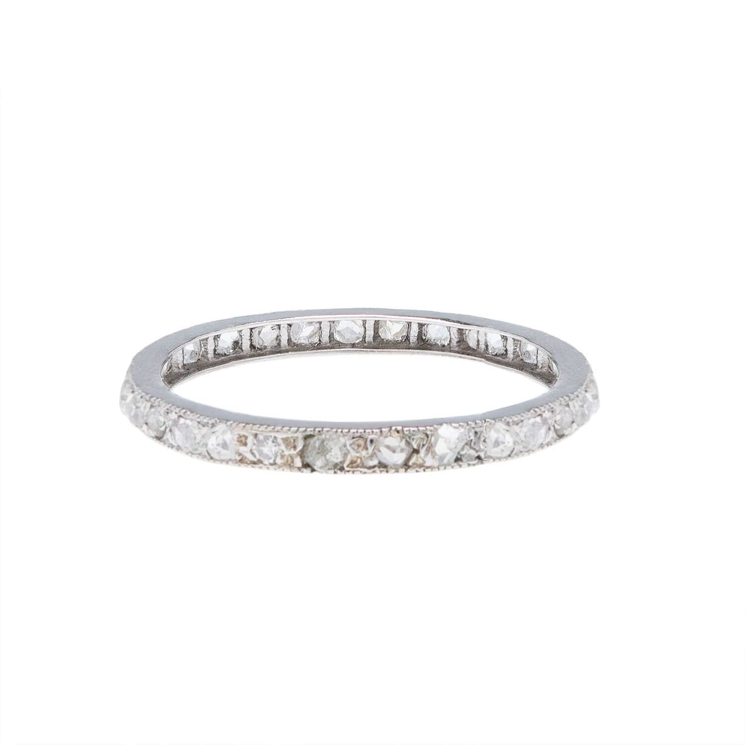 Edwardian Platinum & Rose Cut Diamond Eternity Band 0.90ctw