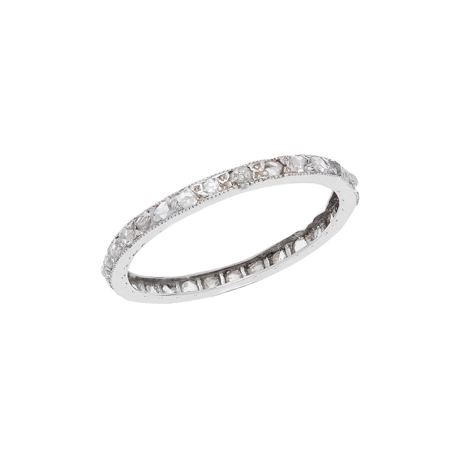 Edwardian Platinum & Rose Cut Diamond Eternity Band 0.90ctw