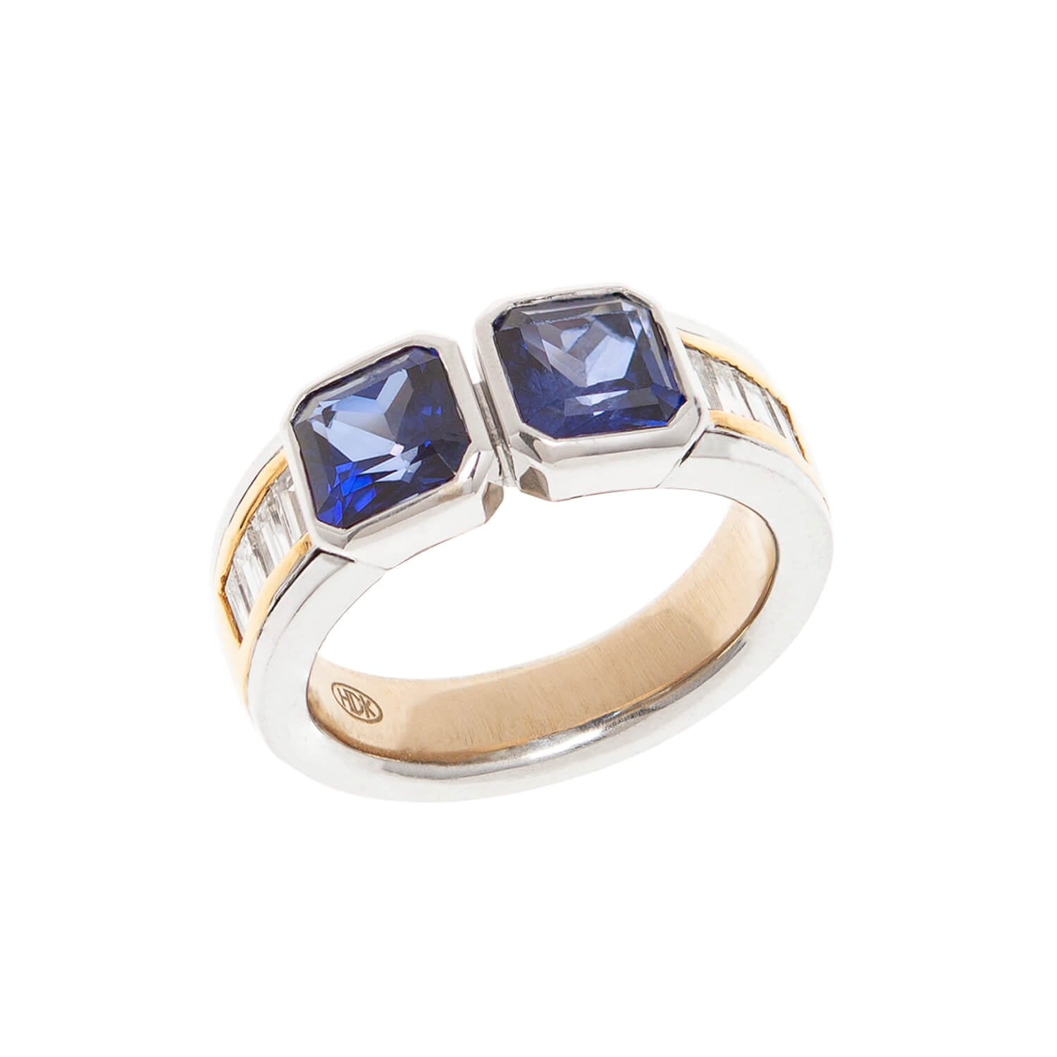 HANS D. KRIEGER Estate 18k Sapphire + Diamond Ring