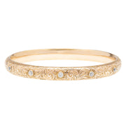 RIKER BROS. Art Nouveau 14k 5-Stone Diamond Etched Bracelet 1.25ctw