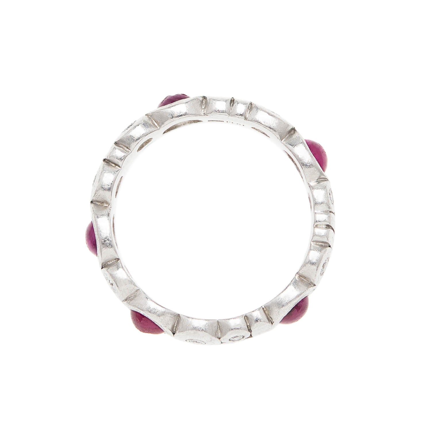 ALEX SEPKUS Estate Platinum Ruby & Diamond Eternity Band