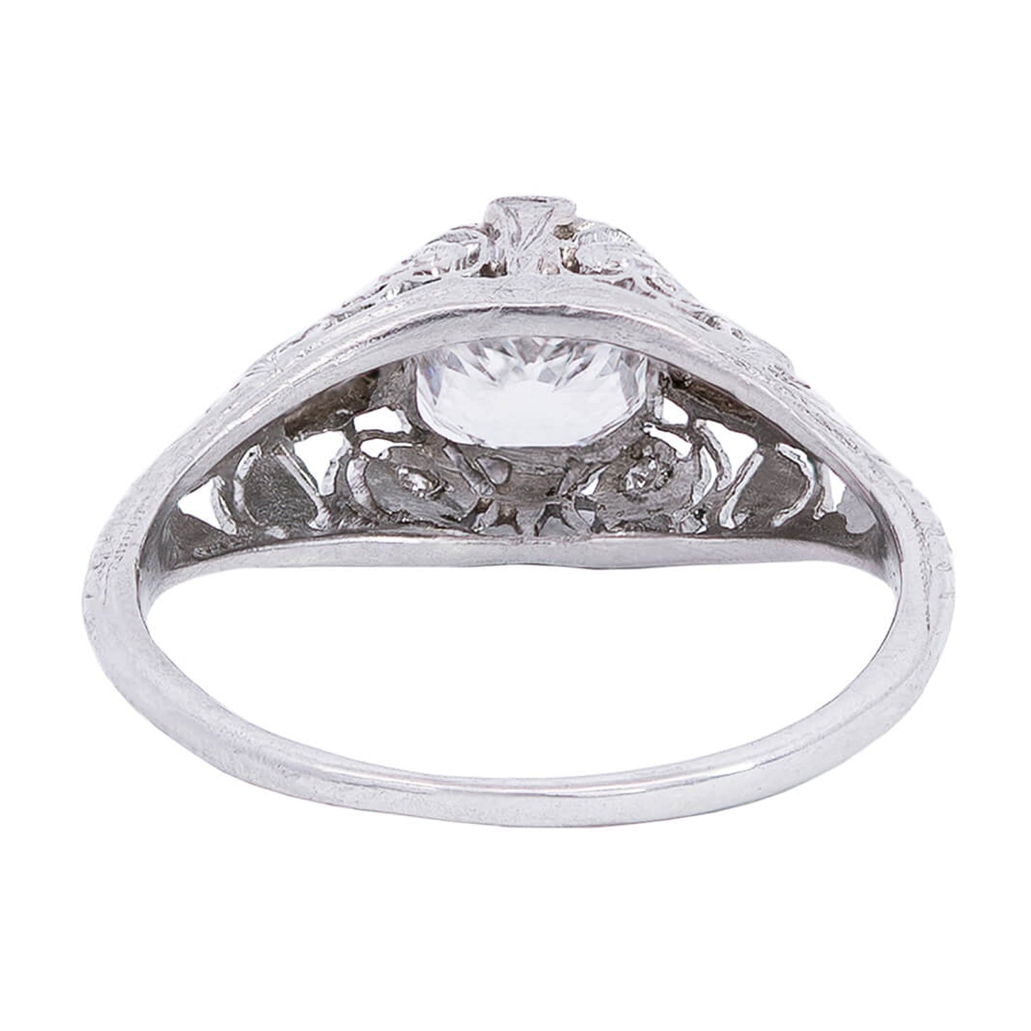 Art Deco Platinum + Diamond Engagement Ring 1.21ct