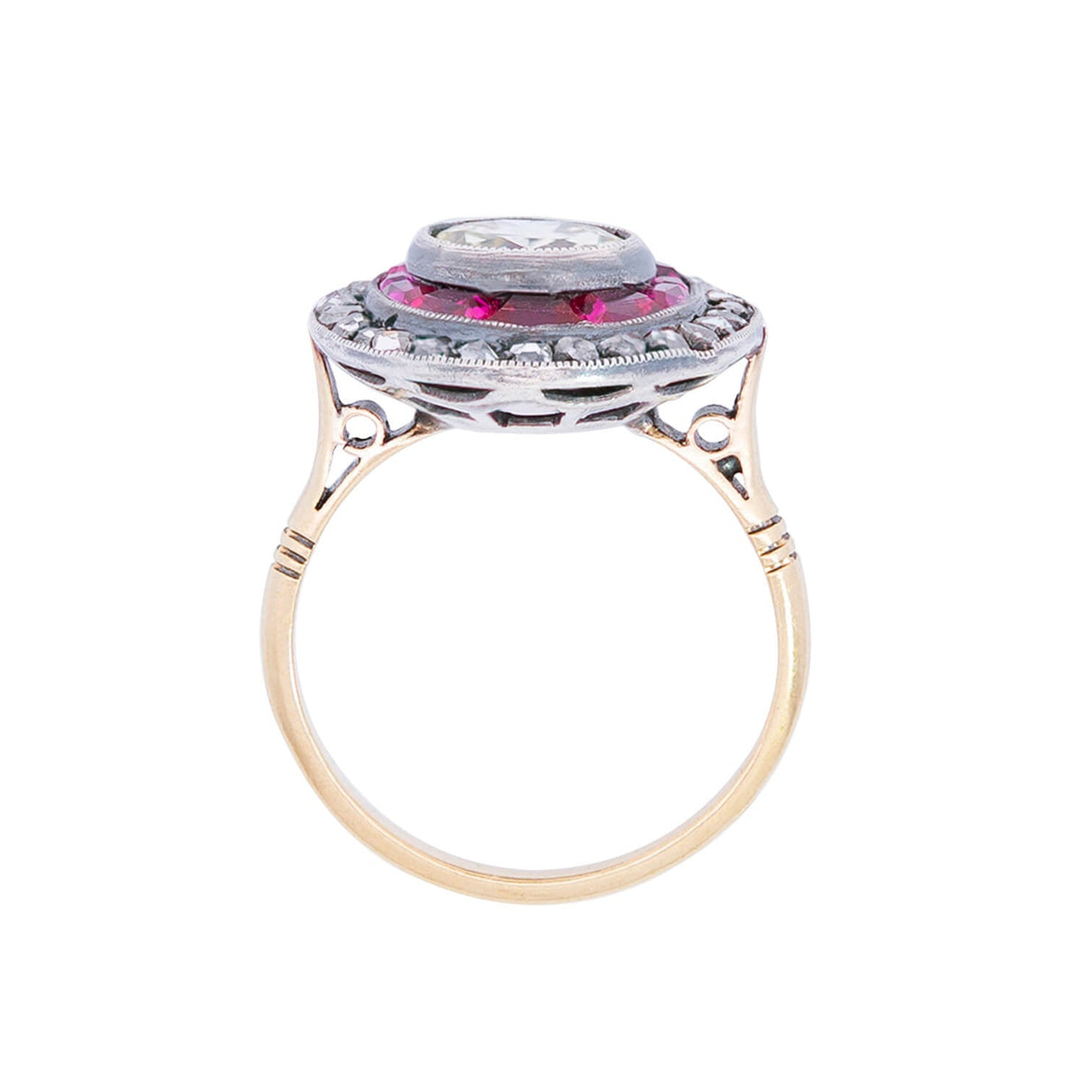 Victorian 18k Old European Diamond + Burmese No Heat Ruby Ring