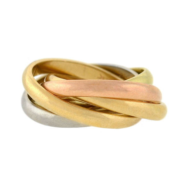 Estate 14kt Mixed Metals 5-Band Roller Ring