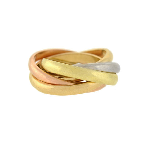 Estate 14kt Mixed Metals 5-Band Roller Ring