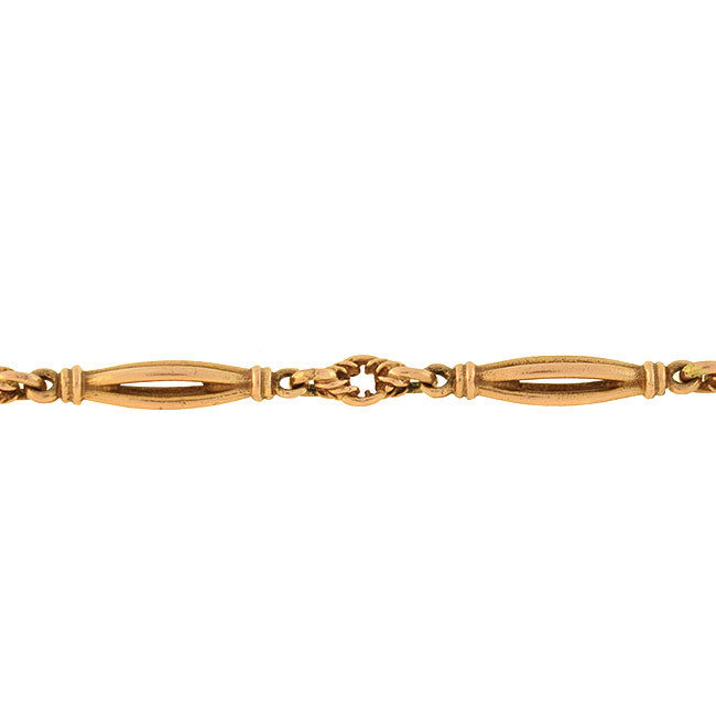 Victorian 9kt Open Wirework Link Watch Chain Necklace 20"