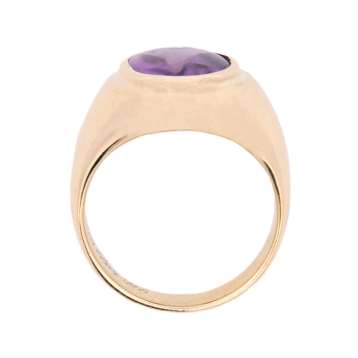 TIFFANY & CO. Art Deco 14k Amethyst Flush Mount Ring