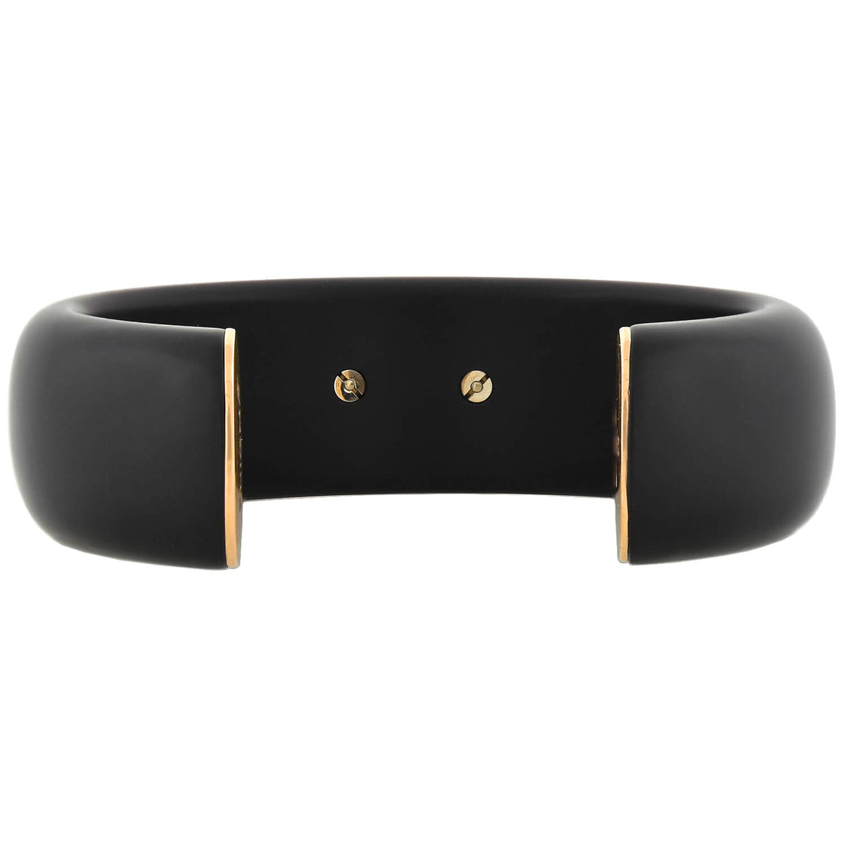 G. BVLGARI Vintage 18kt Rose Gold + Jet "Enigma" Diamond Lips Cuff Bracelet