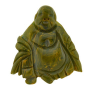 Retro Carved Green Bakelite Buddha Pin