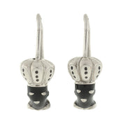 Vintage Sterling & Enamel Blackamoor Earrings