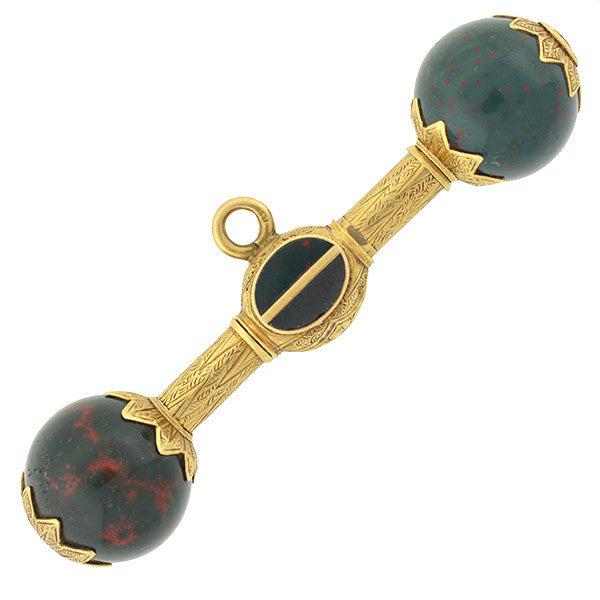 Victorian 15kt Bloodstone Watch Key Fob