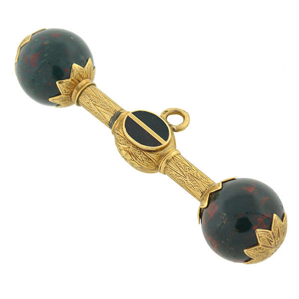 Victorian 15kt Bloodstone Watch Key Fob