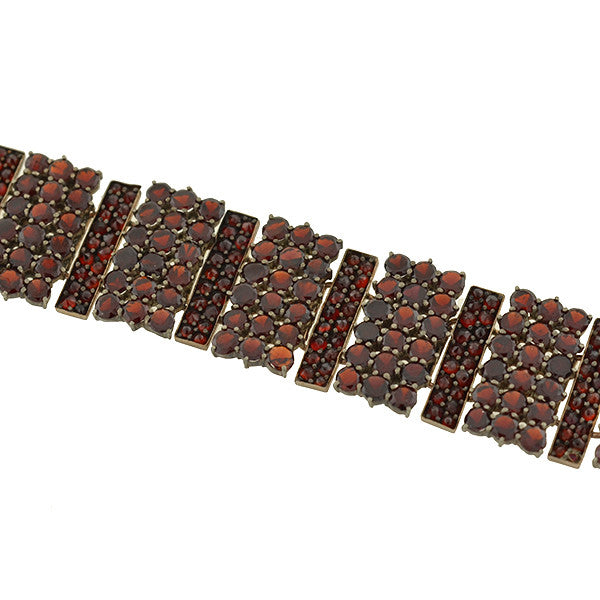 Victorian Gold Plated Bohemian Garnet Bracelet