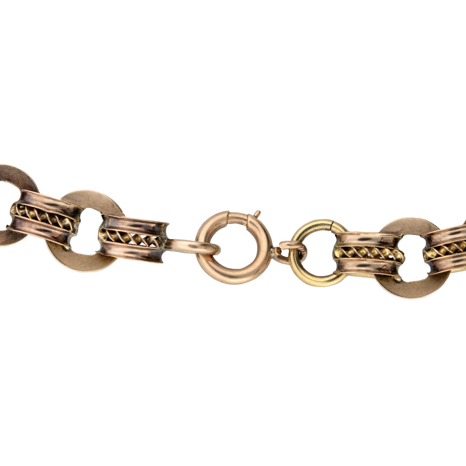 Victorian 14K Gold Book Chain Collar Necklace 20"