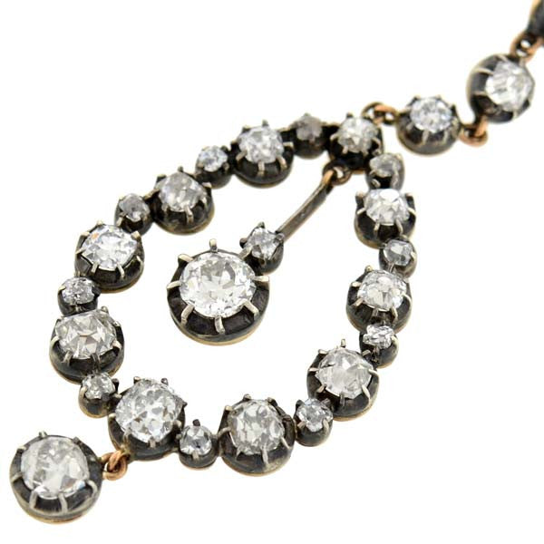 Victorian 18kt Diamond Teardrop Earrings 7.26ctw
