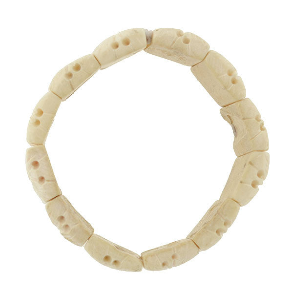 Retro Hand-Carved Bone Panel Link Bracelet