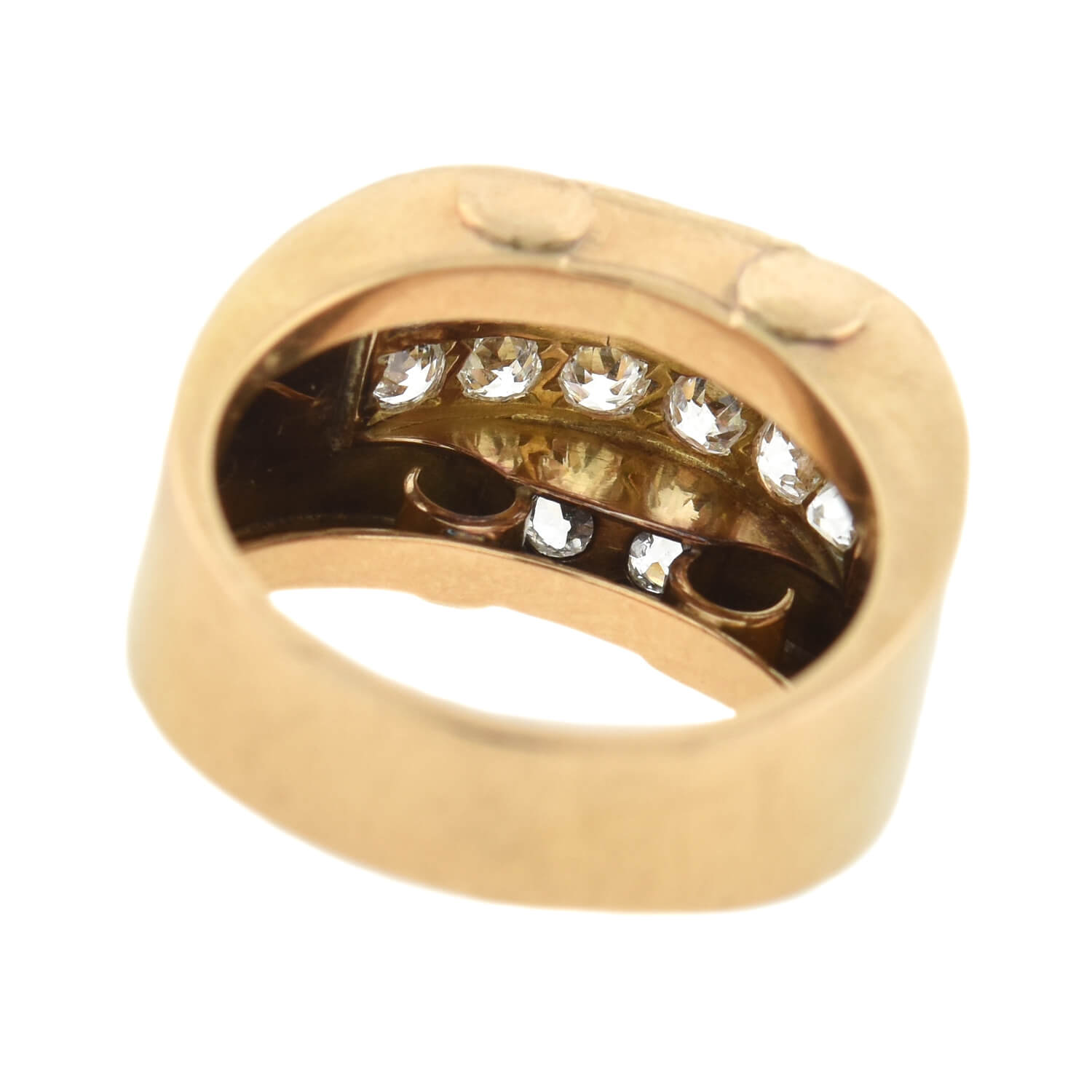 Retro 14kt/Platinum + Diamond Statement Ring