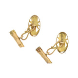 Vintage 18kt Bamboo Motif Double-Sided Cufflinks