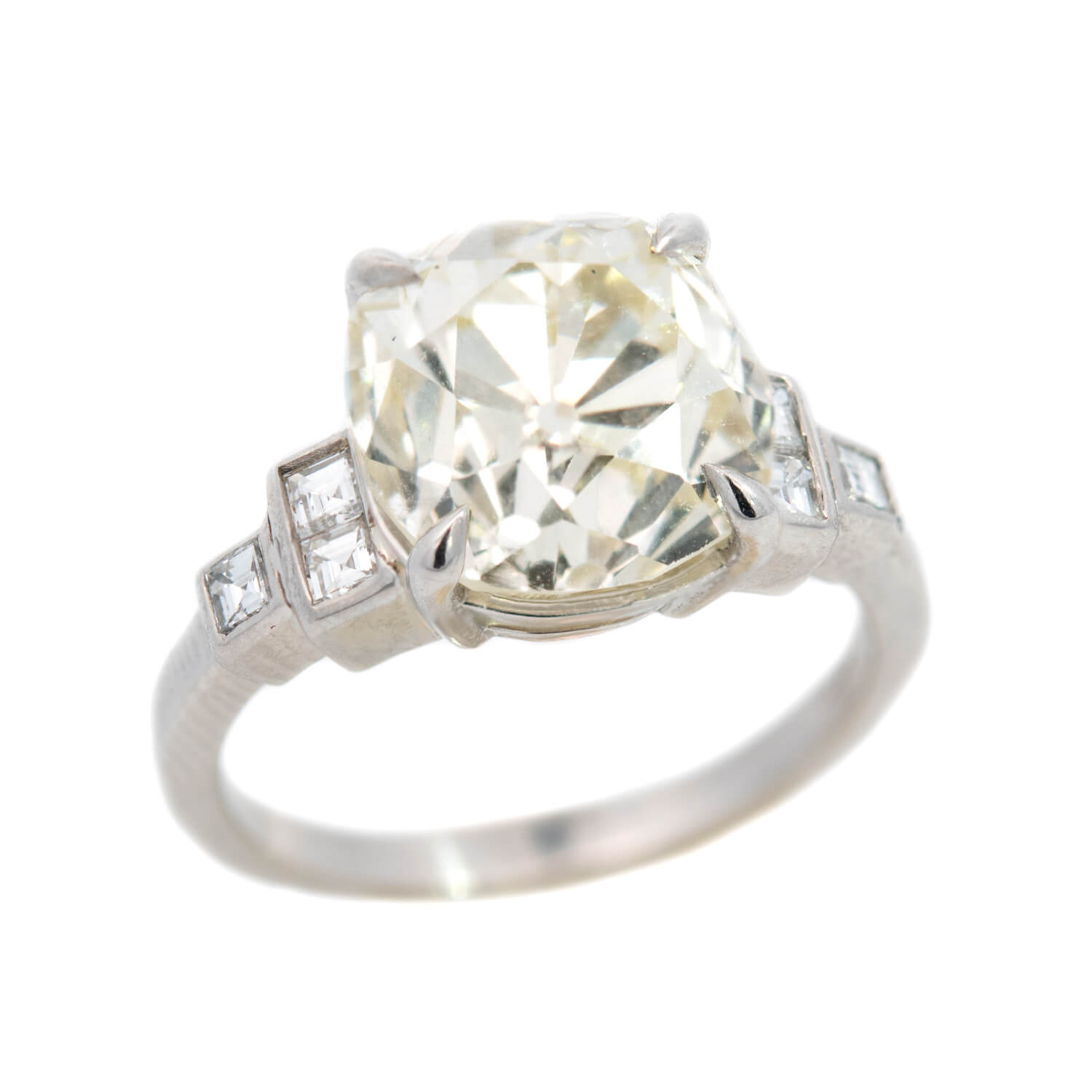 Art Deco Platinum Diamond Engagement Ring 5.63ctw