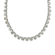 Edwardian Sterling + Paste Drop Riviere Necklace