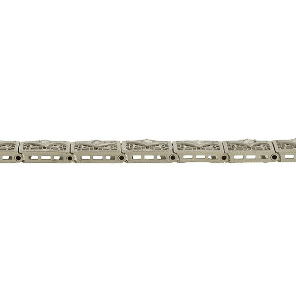 Art Deco 14kt/Platinum & Diamond Filigree Line Bracelet 1.15ctw