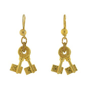 Victorian 10kt Petite Antique Double Key Earrings