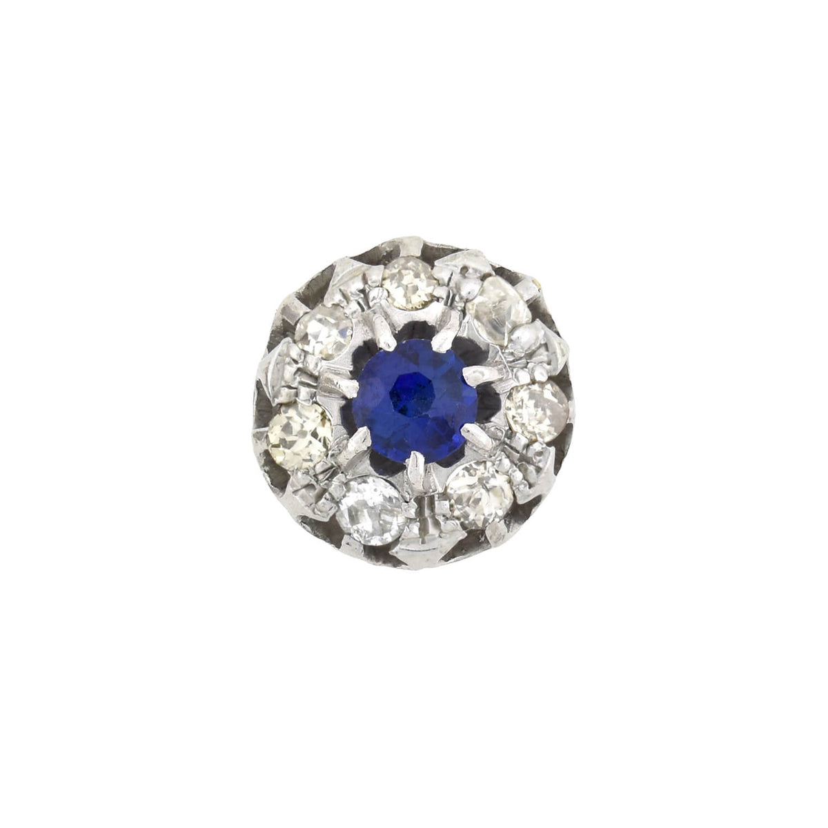 Edwardian 9kt/14kt Sapphire + Diamond Stud Earrings