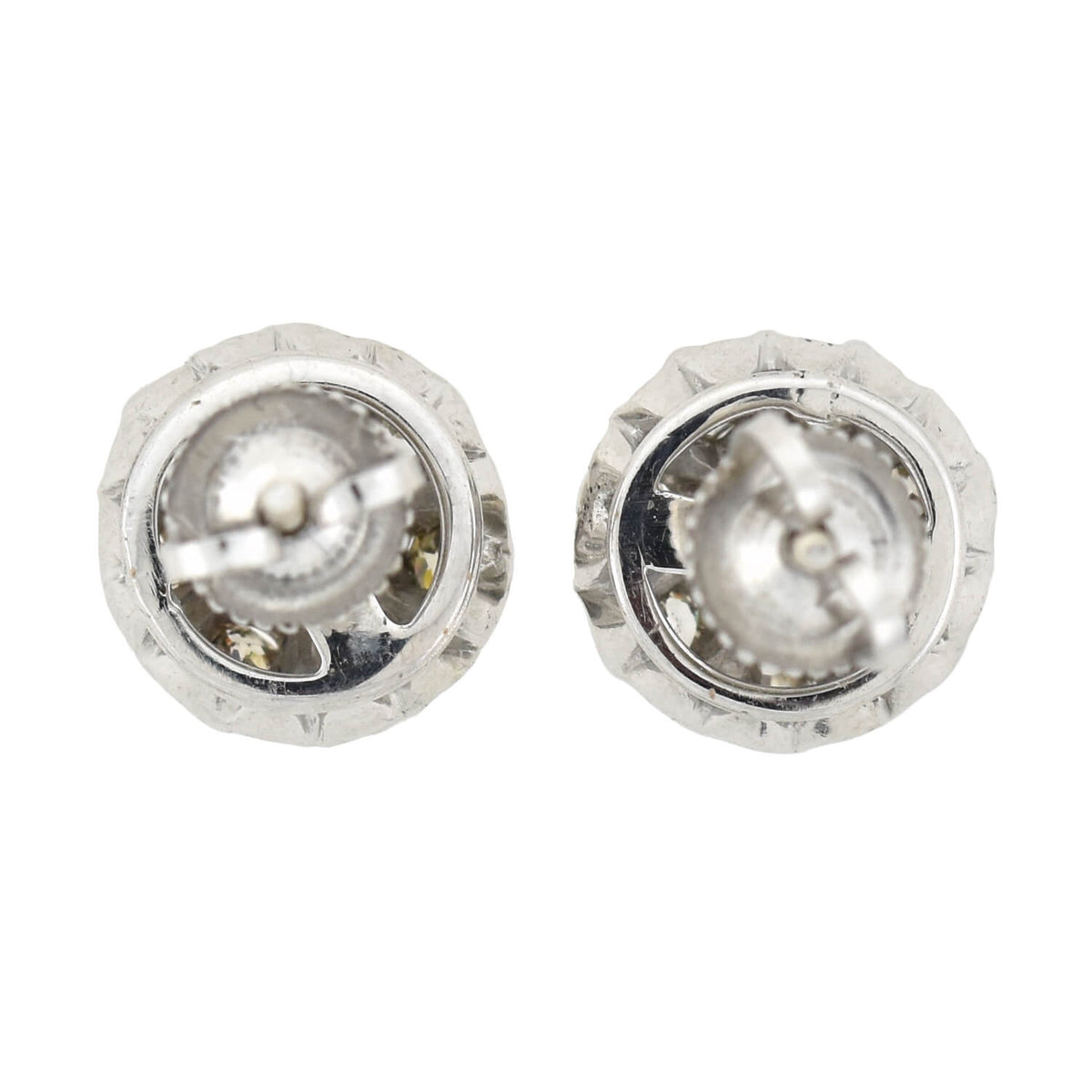 Edwardian 9kt/14kt Sapphire + Diamond Stud Earrings